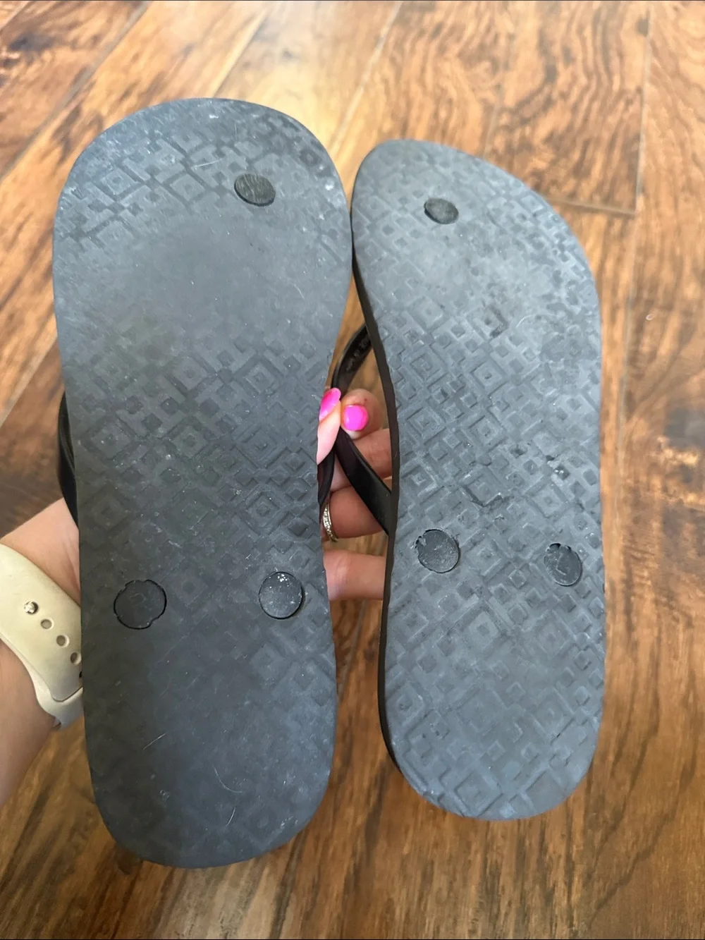 Tory Burch Leopard Print Flip Flops Logo, size 8